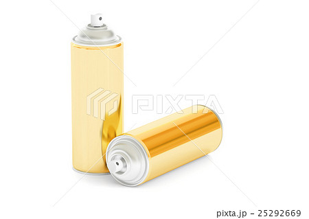 golden spray cans, 3D rendering golden spray cans, 3D rendering 25292669