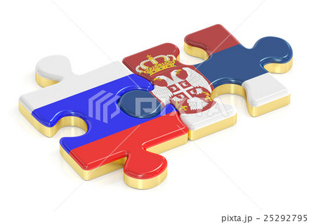 Serbia and Russia puzzles from flags, 3D rendering Serbia and Russia puzzles from flags, 3D rendering 25292795