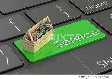 Service concept on keyboard, 3D rendering Service concept on keyboard, 3D rendering 25292796
