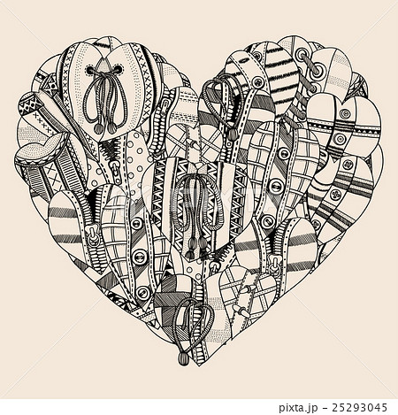 Heart of small hand drawn hearts Heart of small hand drawn hearts 25293045