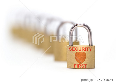 Row of golden padlocks security concept Row of golden padlocks security concept 25293674