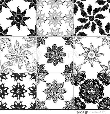Black and white geometric tiles 25293728