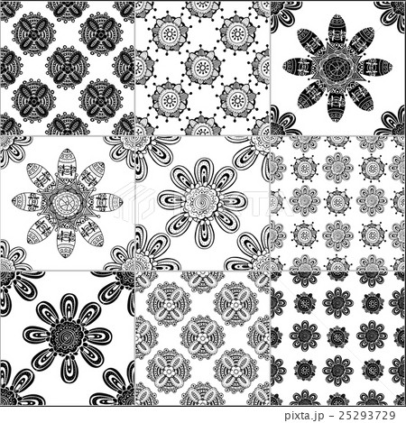 Black and white geometric tiles 25293729