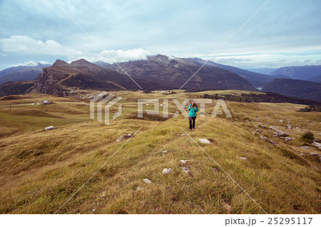 tourist girl at the Dolomites 25295117