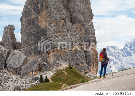 tourist girl at the Dolomites 25295118
