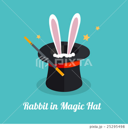 Vector rabbit in magic hat  25295498