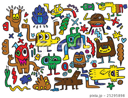 Monsters and alien, hand drawn monsters collection Monsters and alien, hand drawn monsters collection 25295898