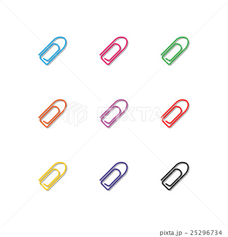 Set of multicolored paper clips, vector Set of multicolored paper clips, vector 25296734