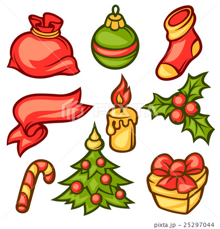 Set of Merry Christmas holiday symbols and object 25297044