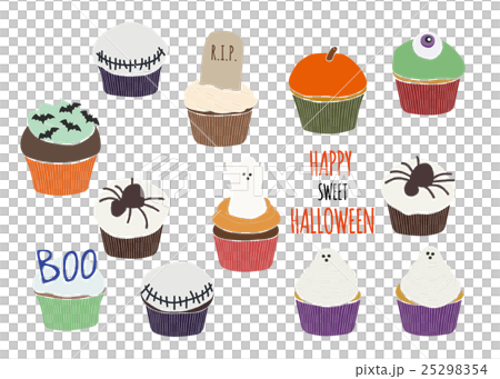 ハロウィンカップケーキのイラスト素材