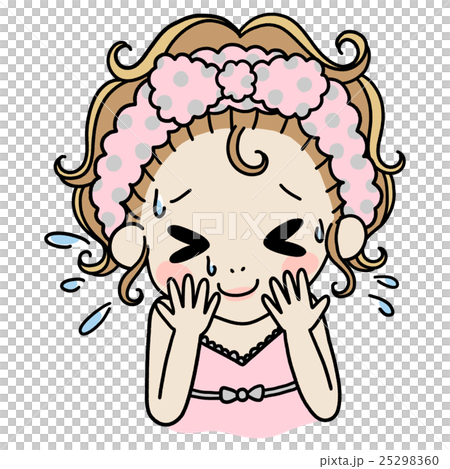 顔をすすぐ女性のイラスト 25298360