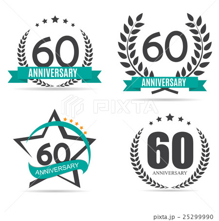 Template Logo 60 Years Anniversary Vectorのイラスト素材