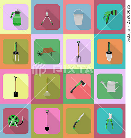 gardening tools flat icons vector illustration 25300085