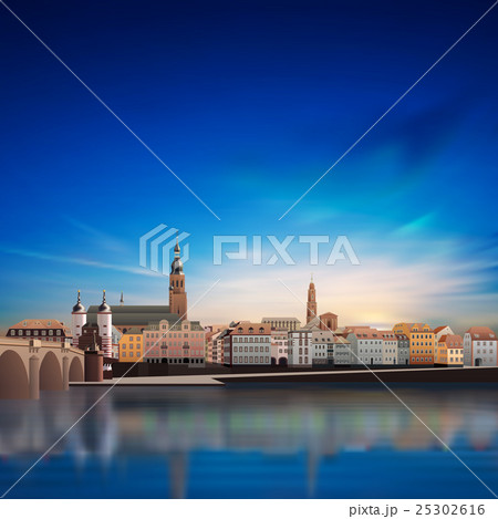 Panoramic view of medieval town in Germany Panoramic view of medieval town in Germany 25302616