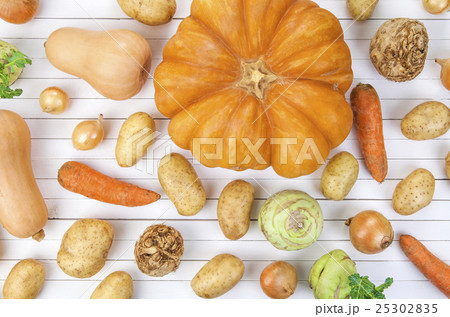 Autumn vegetables on white background 25302835