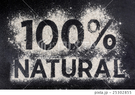 100 natural, gluten free food, word made of flour 25302855