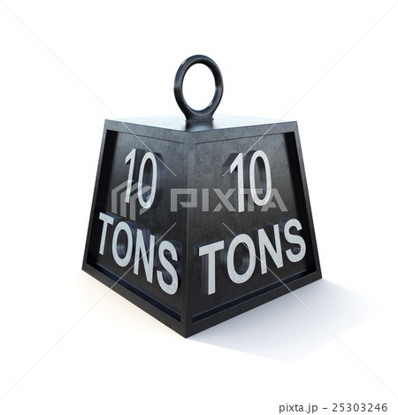 Ten 10 tons weight isolated on white background 25303246