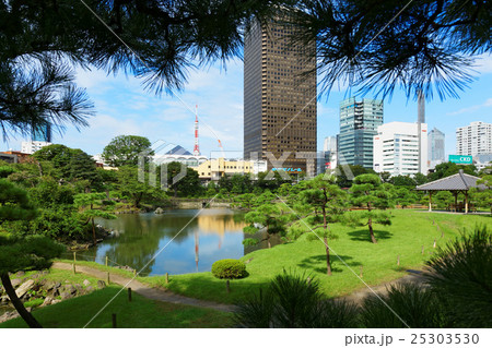 旧芝離宮恩賜庭園と周囲の高層ビル群 25303530