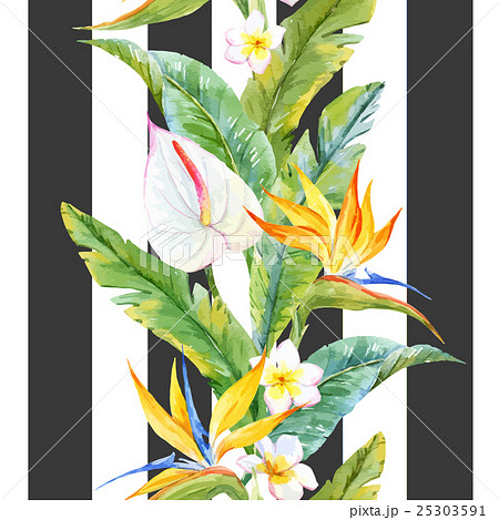 Tropical watercolor pattern 25303591