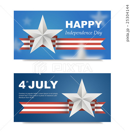 Banners with flag for US Independence Day.  25304144