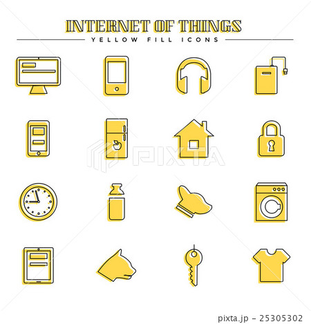 Internet of things and smart home, yellow fill 25305302