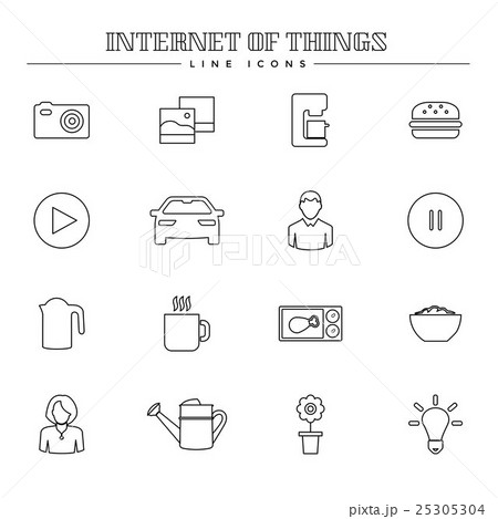Internet of things and smart home, line icons set 25305304