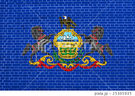 Flag of Pennsylvania brick wall texture background Flag of Pennsylvania brick wall texture background 25305935