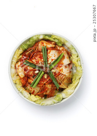 Korean Traditional Food - Kimchi (Fermented/Pickled Cabbabe,Asian Cuisine) / Isolated on White 25307667