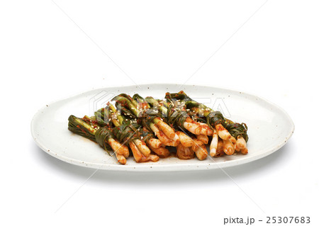 Korean Traditional Food - Kimchi (Fermented/ Pickled Mustard Leaves,Asian Cuisine) / Isolated on White 25307683