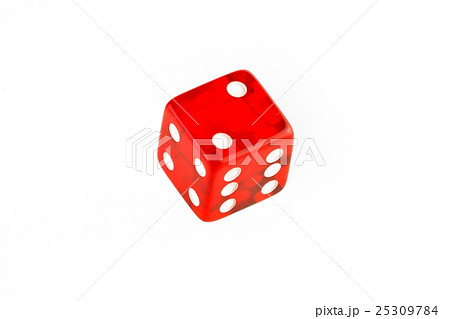one transparent red die 25309784