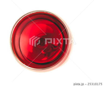top of view of red wine in the glass isolated top of view of red wine in the glass isolated 25310175