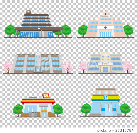 建物 / 病院 / 学校 / コンビニ / 立体図形 25315794