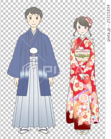 和服的男人和女人 25315834