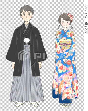 和服の男女 25315835