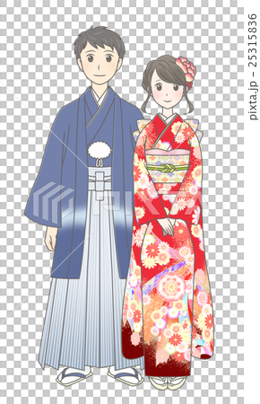 Kimono's man and woman 25315836