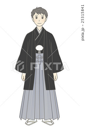 羽織袴の男性のイラスト素材