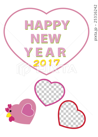 新年卡模板2017年的心 25316242