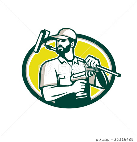 Handyman Bearded Drill Paintroller Oval Retro Handyman Bearded Drill Paintroller Oval Retro 25316439