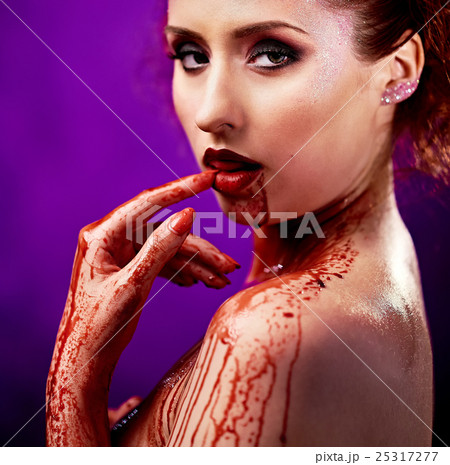 Woman's body covered with a blood Woman's body covered with a blood 25317277