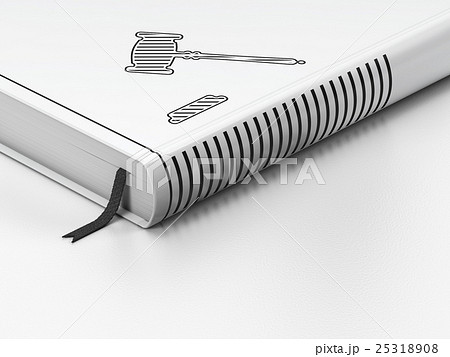 Law concept: closed book, Gavel on white Law concept: closed book, Gavel on white 25318908