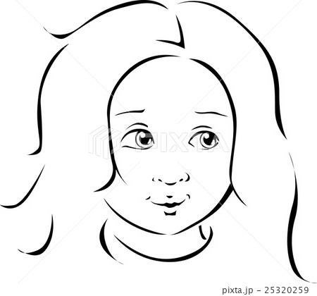 girl portrait black line illustration 25320259