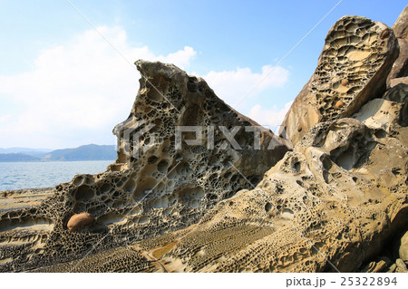 高知県土佐清水市　見残し海岸　蜂の巣城 25322894