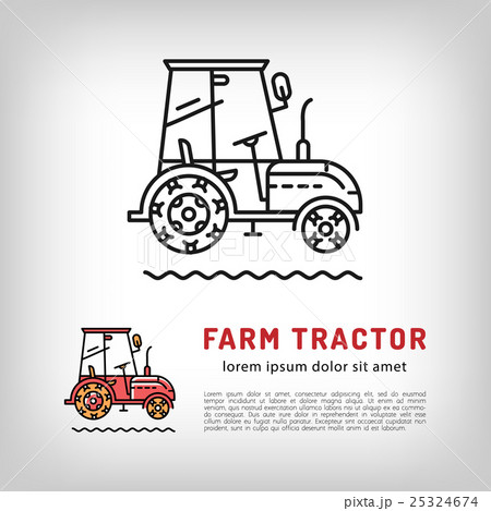 Farm tractor cab icon line art style Isolated 25324674
