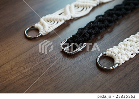 Handmade Belt Macrame 手作りベルト マクラメ の写真素材