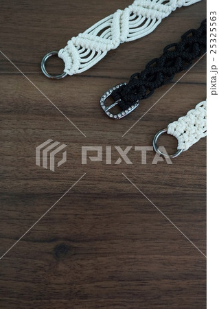 手作りベルト、マクラメ（Homemade Belt, Macrame）の写真素材