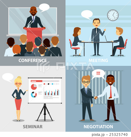 Business Pofessionals Presenting Ideas Flat 25325740