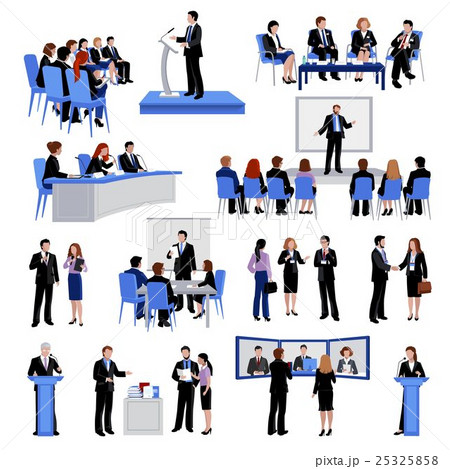 Public Speaking People Flat Icons Collection  25325858