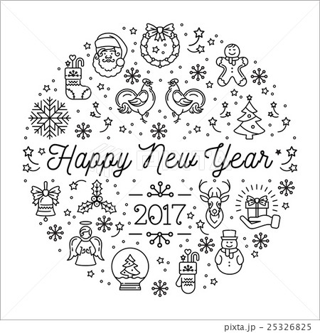Happy New Year 2017 vector template, Elegant 25326825