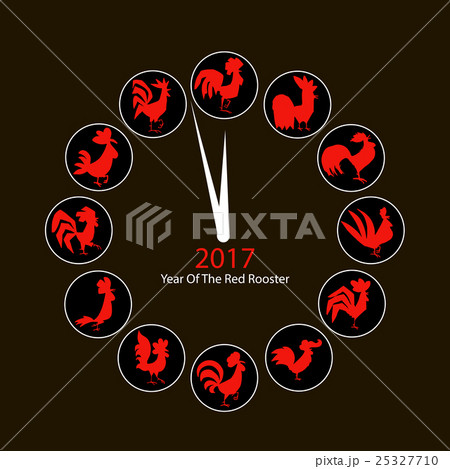 Rooster clock, symbol of 2017 new year Rooster clock, symbol of 2017 new year 25327710
