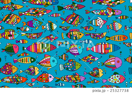 Art fish collection, sketch for your design 25327738